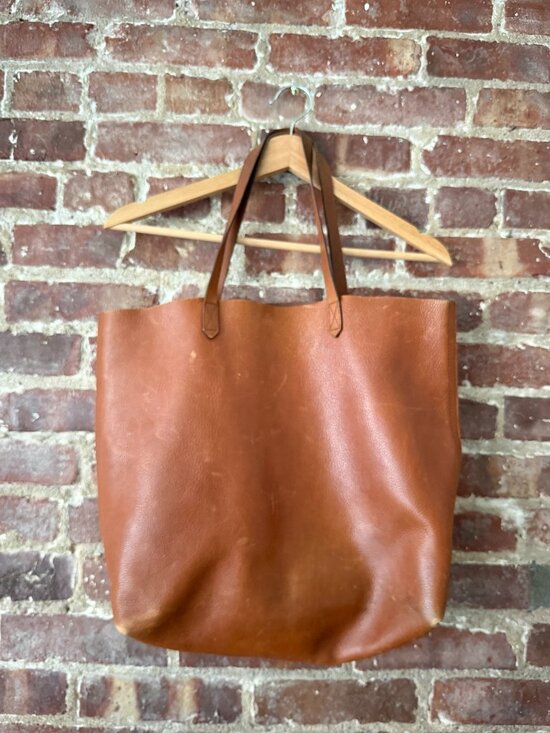 Madewell Handbags - Madewell The Transport Tote Cognac Brown Leather Large Shoulder Bag